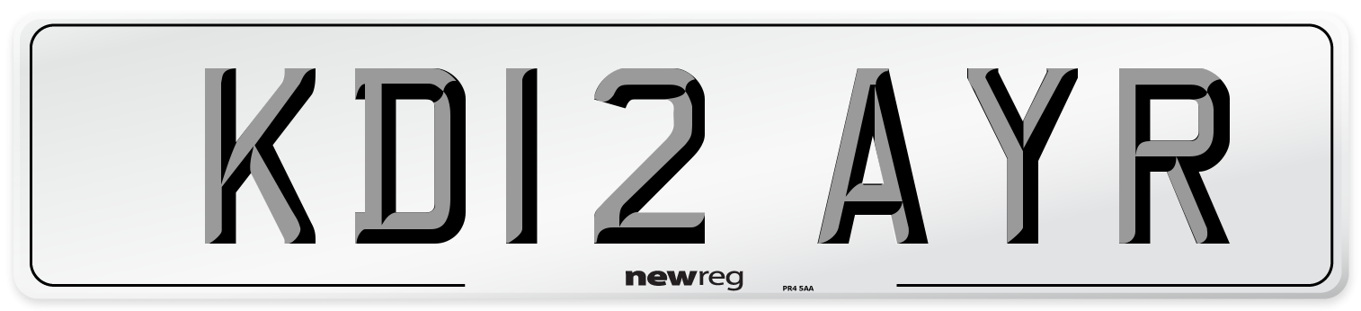 KD12 AYR Number Plate from New Reg